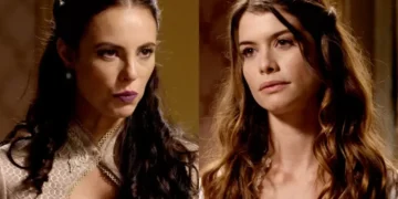 Melissa e Lívia em Além do Tempo. (Foto: reprodução/Globo)