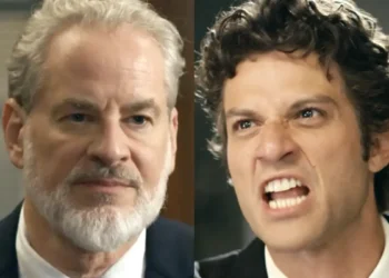 Ademir (à esquerda) e Pedro (à direita) em cenas da novela Quem Ama Cuida.