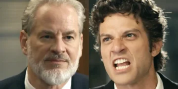 Ademir (à esquerda) e Pedro (à direita) em cenas da novela Quem Ama Cuida.