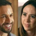 César sorrindo (à esquerda) e Brigitte (à direita) em Quem Ama Cuida.