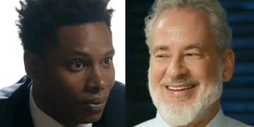 Cléber (à esquerda) e Ademir sorrindo (à direita) em Quem Ama Cuida.