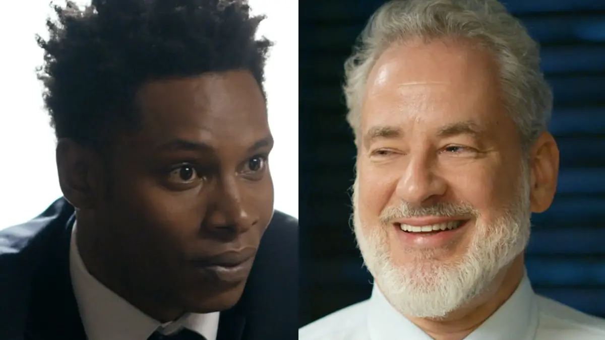 Cléber (à esquerda) e Ademir sorrindo (à direita) em Quem Ama Cuida.