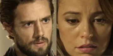 Melissa e Felipe em Além do Tempo. (Foto: reprodução/Globo)