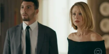 André (Henrique Barreira) e Dora (Mariana Ximenes) em Quem Ama Cuida (Foto: Reprodução/TV Globo)