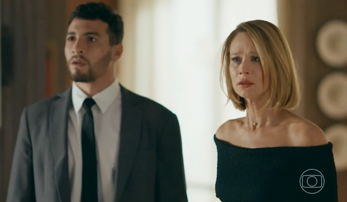 André (Henrique Barreira) e Dora (Mariana Ximenes) em Quem Ama Cuida (Foto: Reprodução/TV Globo)