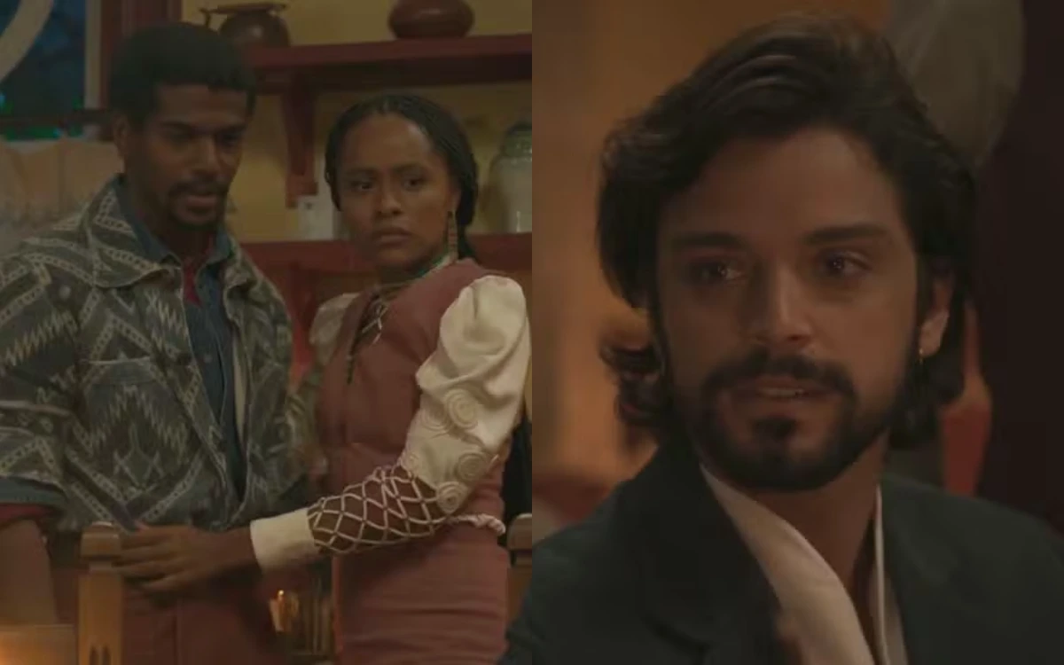 Tonho, Alika e Omar em A Nobreza do Amor. (Foto: reprodução/Globo)