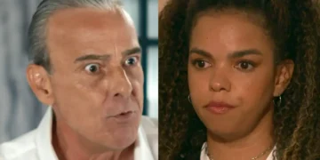 Ulisses (à esquerda) e Nancy (à direita) em cenas de Quem Ama Cuida.