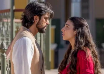 Omar (Rodrigo Simas) e Salma (Rayssa Bratillieri) em A Nobreza do Amor (Foto: Beatriz Damy/Globo)