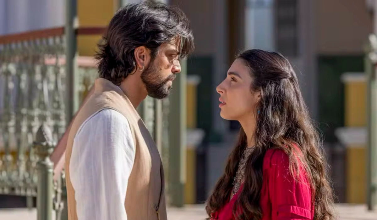 Omar (Rodrigo Simas) e Salma (Rayssa Bratillieri) em A Nobreza do Amor (Foto: Beatriz Damy/Globo)