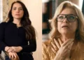 Adriana poderosa à esquerda e Pilar assustada à direita em Quem Ama Cuida.