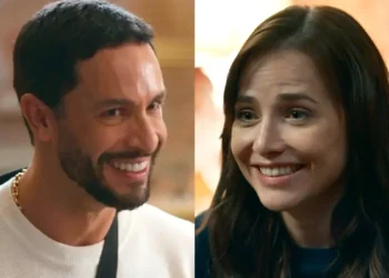 César (à esquerda) e Adriana (à direita) em Quem Ama Cuida.