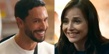 César (à esquerda) e Adriana (à direita) em Quem Ama Cuida.