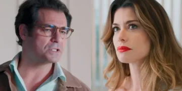 Gabriel (Thiago Lacerda) e Vanessa (Alinne Moraes) em Por Você (Foto: Reprodução/TV Globo)