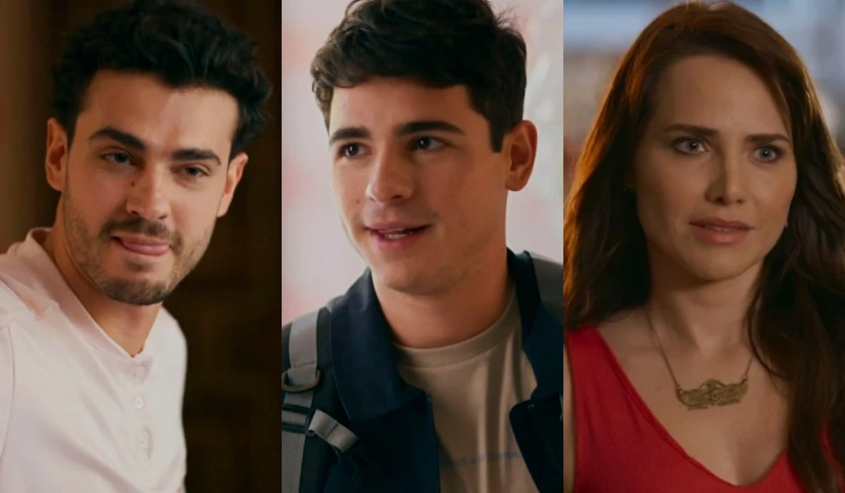 Fernando (Pedro Alves), Mau Mau (João Victor Gonçalves) e Adriana (Letícia Colin) Quem Ama Cuida (Foto: Reprodução/TV Globo)