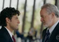 Pedro (Chay Suede) e Ademir (Dan Stulbach) em Quem Ama Cuida (Foto: Reprodução/TV Globo)