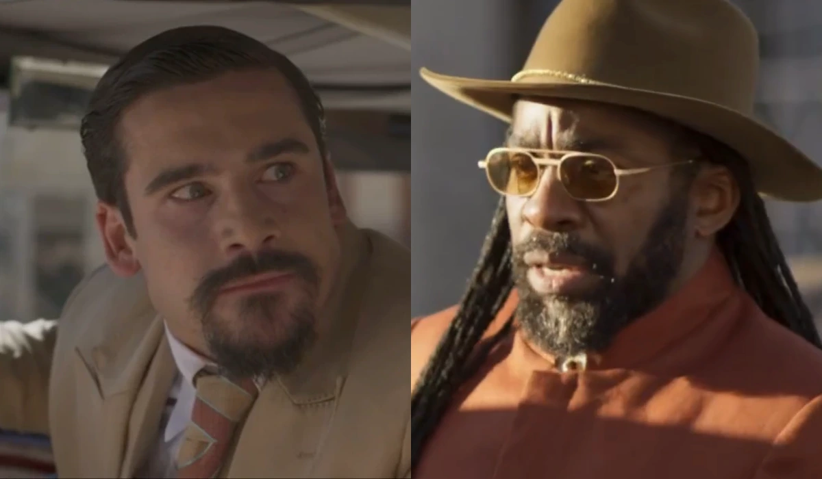 Mirinho (Nicolas Prattes) e Jendal (Lázaro Ramos) em A Nobreza do Amor (Foto: Reprodução/TV Globo)