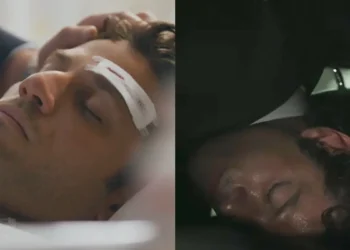Quem Ama Cuida: A mando de Pilar, Tom persegue Pedro, que perde o controle do carro, cai em um rio e fica à beira da morte