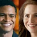 Tiago sorrindo (à esquerda) e Adriana (à direita) em montagem da novela Quem Ama Cuida.