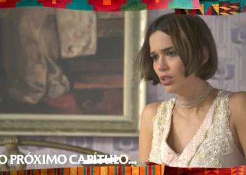 Virgínia preocupada em cena da novela A Nobreza do Amor.