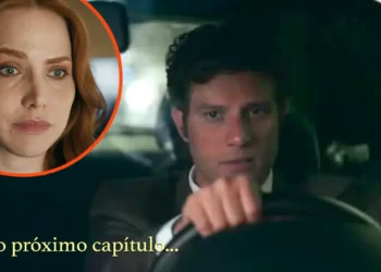 Adriana ao telefone e Pedro dirigindo o carro em cenas de Quem Ama Cuida.
