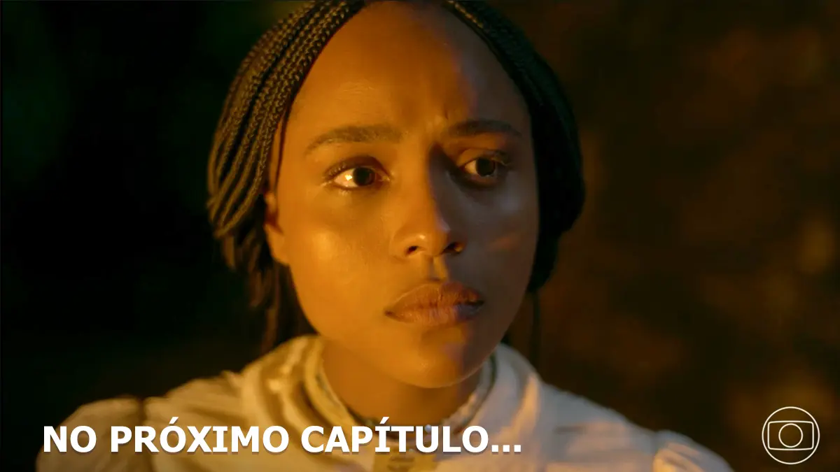 Alika com olhar de preocupação em cena da novela A Nobreza do Amor.