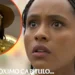 Assustada, Alika observa Jendal em festa de Cosme e Damião em Barro Preto, em A Nobreza do Amor.