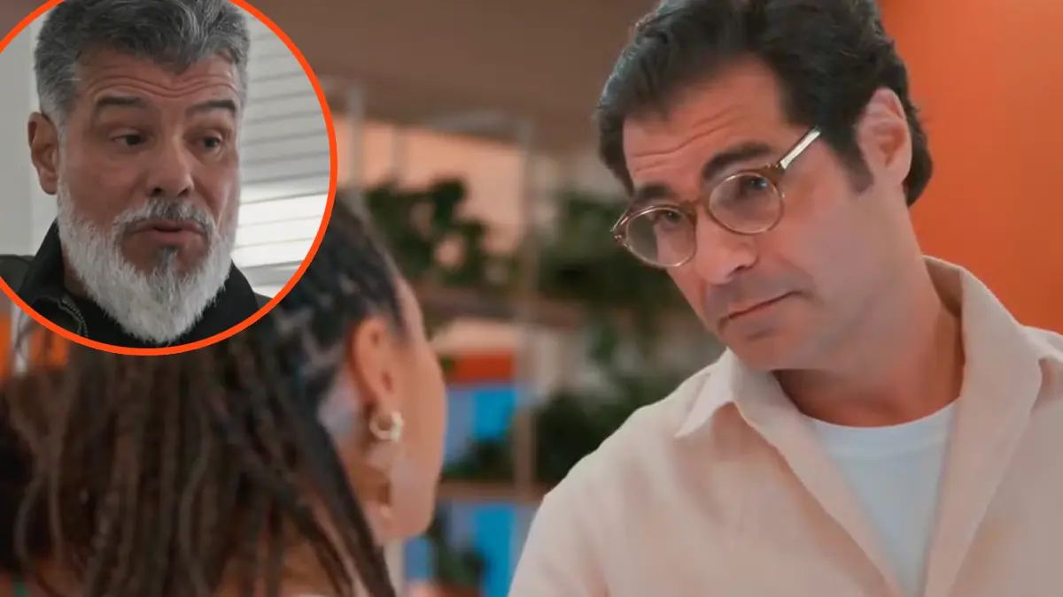 Gabriel conversando com Bela em cena da novela Por Você.