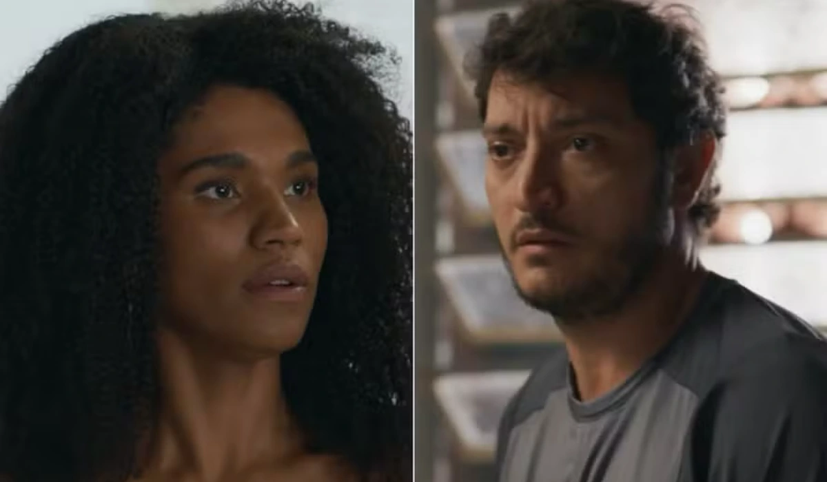 Elenice (Mariana Sena) e Tom (Allan Souza Lima) em Quem Ama Cuida (Foto: Reprodução/TV Globo)