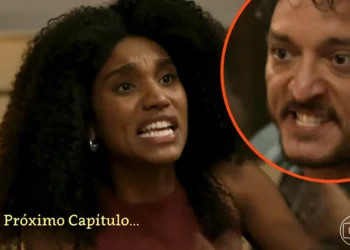 Elenice discutindo com Tom em cena da novela Quem Ama Cuida.