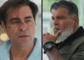Gabriel (Thiago Lacerda) e Junqueira (Maurício Mattar) em Por Você (Foto: Reprodução/TV Globo)