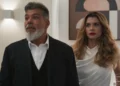 Junqueira (Maurício Mattar) e Vanessa (Alinne Moraes) em Por Você (Foto: Reprodução/TV Globo)