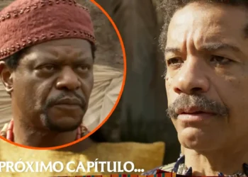 José encarando Pascoal em cena do próximo capítulo de A Nobreza do Amor.