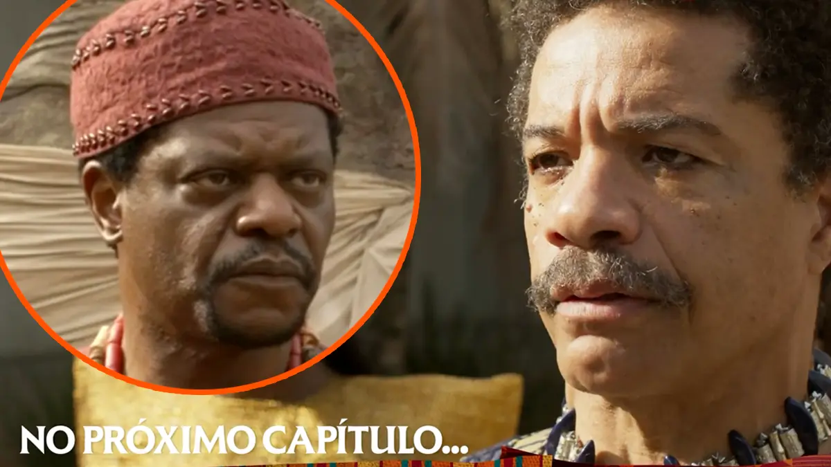 José encarando Pascoal em cena do próximo capítulo de A Nobreza do Amor.