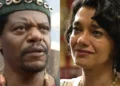 José (à esquerda) e Teresa com olhar de tristeza (à direita) em cenas de A Nobreza do Amor.