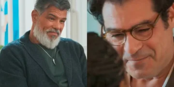 Junqueira, Bela e Gabriel em Por Você. (Foto: reprodução/Globo)