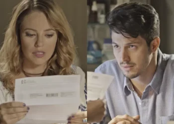 Roberto e Melissa em Além do Tempo. (Foto: reprodução/Globo)