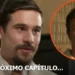 Mirinho e Severino, personagens da novela A Nobreza do Amor, da Globo, aparecem em montagem. Mirinho está em destaque à esquerda, enquanto Severino aparece à direita, dentro de um círculo laranja.