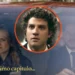 Adriana e Iuri no carro; Pedro no meio em cena de Quem Ama Cuida.