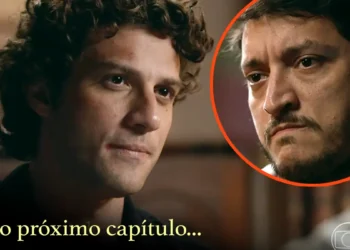 Pedro encara Tom em cena da novela Quem Ama Cuida.