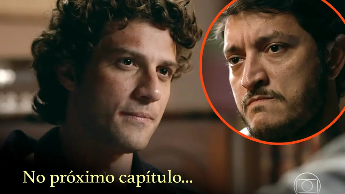 Pedro encara Tom em cena da novela Quem Ama Cuida.