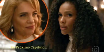 Pilar (à esquerda) e Andréa desconfiada (à direita) em Quem Ama Cuida.