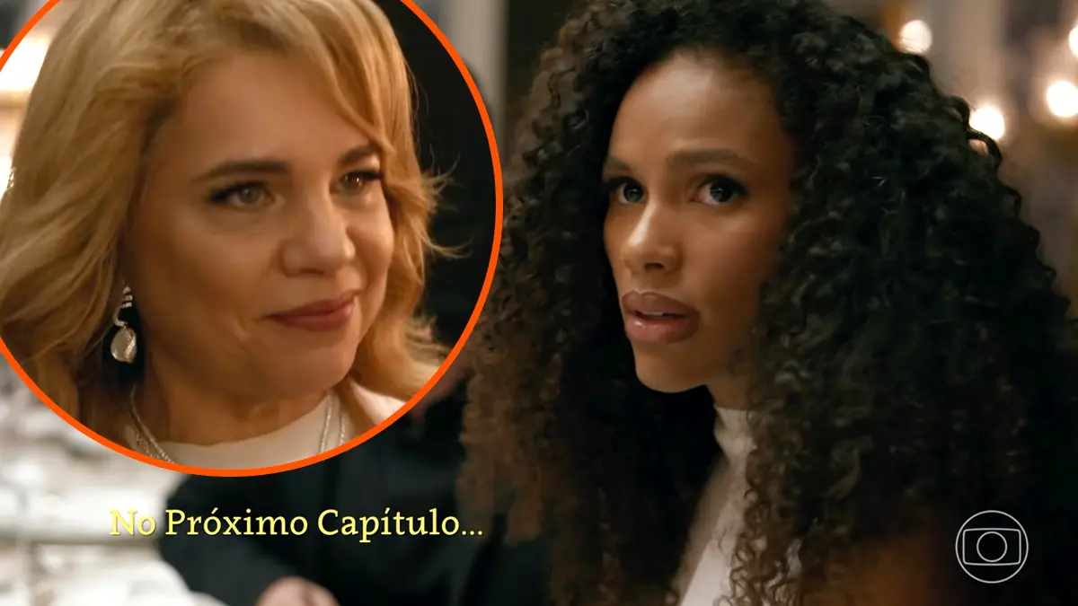 Pilar (à esquerda) e Andréa desconfiada (à direita) em Quem Ama Cuida.
