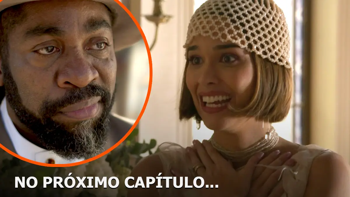 Jendal (à esquerda) destacado em um balão; Virgínia feliz (à direita) em cena de A Nobreza do Amor.