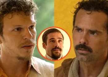 Severino (à esquerda); Mirinho (centro) e Nilo (à direita) em A Nobreza do Amor.