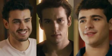 Fernando (Pedro Alves), Felipe (Pietro Antonelli) e Mau Mau (João Victor Gonçalves) em Quem Ama Cuida (Foto: Reprodução/TV Globo)